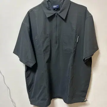 반팔 셔츠 하프 지퍼