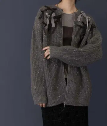 Eimee Law 랜덤 리본 라메 네프 ZIP 가디건