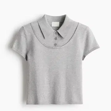 h&m 그레이 니트 파인 니트 피케 셔츠 S