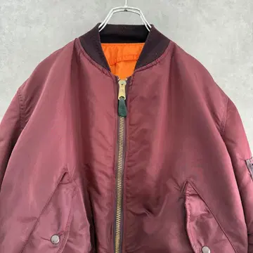 90s USA Alpha MA-1 플라이트 자켓 버건디 M