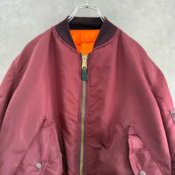 90s USA Alpha MA-1 플라이트 자켓 버건디 M