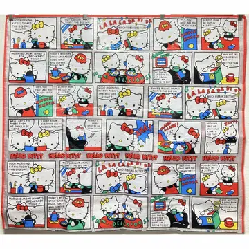 90s 헬로키티 돗자리 빈티지 새상품급 코믹 패턴 산리오