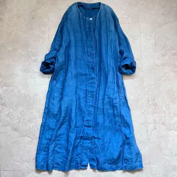 네스트로브 nest Robe 노카라 린넨 100% 롱 원피스