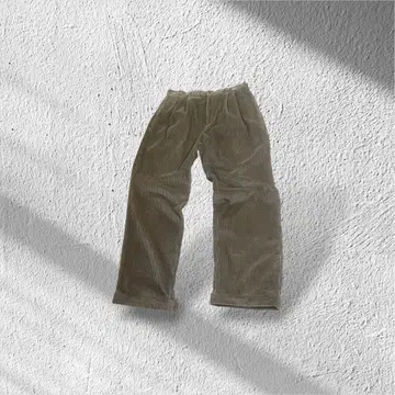 올리브 그린 코듀로이 와이드 팬츠