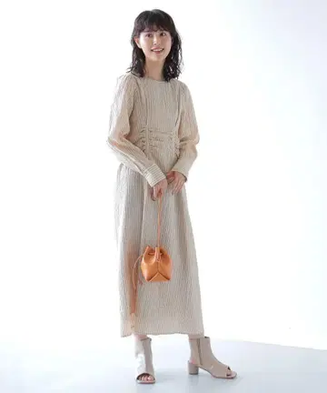 Ray BEAMS 체크 레이스업 원피스