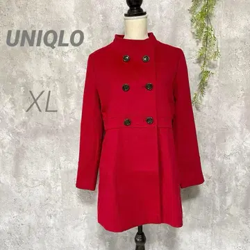 [ UNIQLO ] 더블코트 스탠드넥 모혼방 빨간색 빅 사이즈 XL