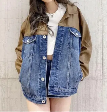 인조 가죽 도킹 데님 G