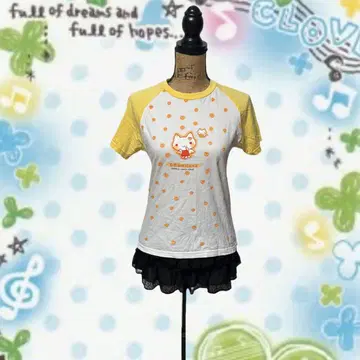 레어 행복 냥코 San-X t셔츠 헤이세이 여자아이 레트로