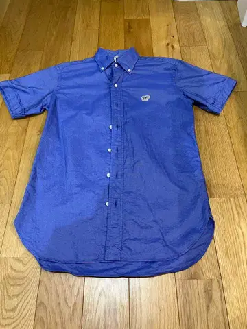 SCYE BASICS 반팔 버튼다운 셔츠 블루