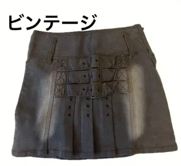 분위기 발군 빈티지 y2k 다크 그레이 데님 미니 스커트 하자품