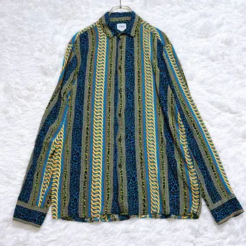 새상품급 자라 올 패턴 긴팔 셔츠 레오파드 M 사이즈 레이온