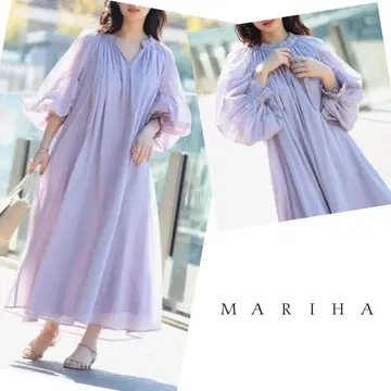 MARIHA Demi Luxe BEAMS 별주 봄꽃 드레스 라벤더