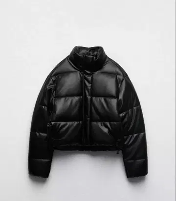 ZARA 인조 가죽 퍼프 자켓