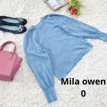 Mila owen 니트 ( S ) 톤 다운 블루/양모 혼합