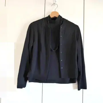 새상품급 히로코비스 트윈 니트 앙상블/코튼 size 40 블랙