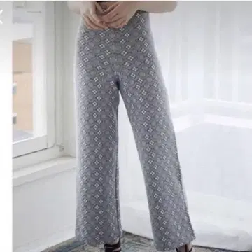 juemi 일본풍 패턴 팬츠 그레이