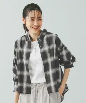이지케어 린넨 백 플레어 셔츠