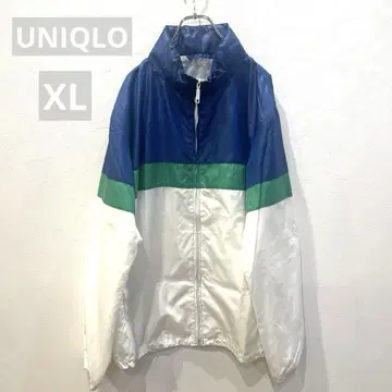 유니클로 나일론 자켓 네이비 그린 화이트 남성용 XL