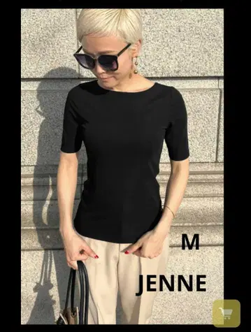 JENNE 제뉴 스트레치 핏 T셔츠 M 블랙