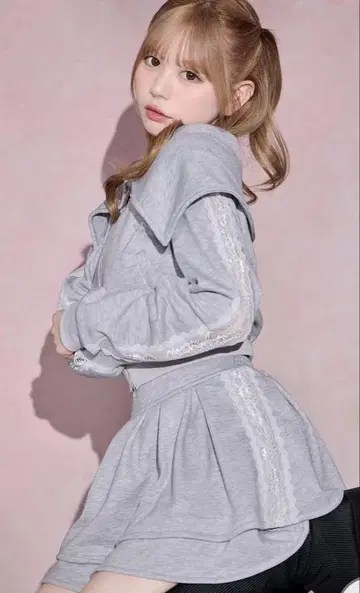 완판템! 세일러 카라 레이스 라인 셋업 2점 SET 미셸 마카롱