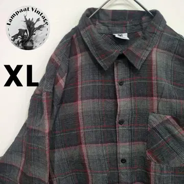 US 구제 의류 플란넬 셔츠 DC 그레이 레드 XL