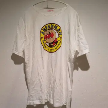 호빵맨 T셔츠 화이트 야나세 타카시 쇼와 레트로