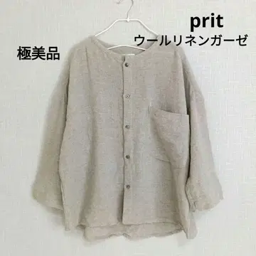 [ 컨디션 최상 ] prit 울린넨거즈 빅셔츠 오버사이즈셔츠 노카라