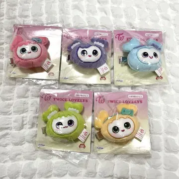 twice gigo 한정판 봉제 인형 헤어핀 5종 세트