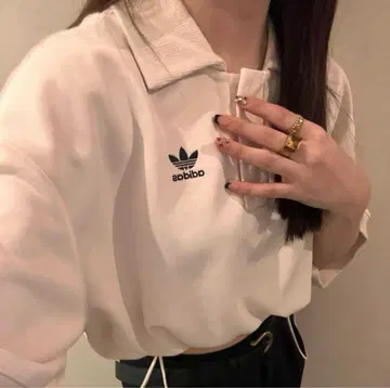 adidas originals 상의 크롭 피케 셔츠 숏 기장
