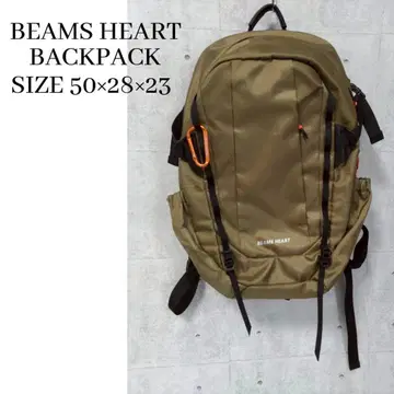 BEAMS HEART 백팩 리플렉터 로고 백팩 베이지
