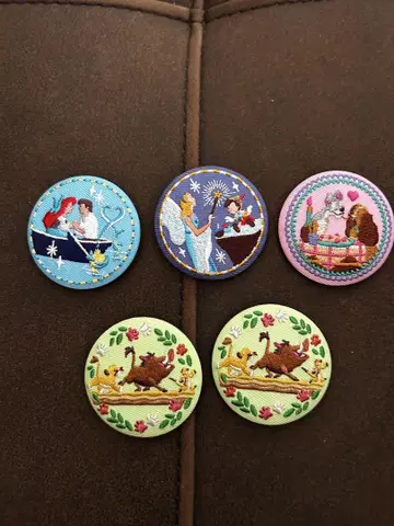 DisneyCharacters 자수 캔뱃지 5개 세트