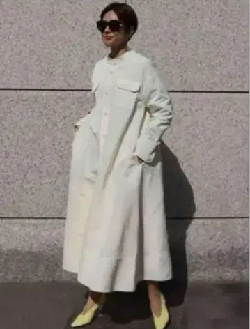 마차트 화이트 셔츠 원피스 긴팔
