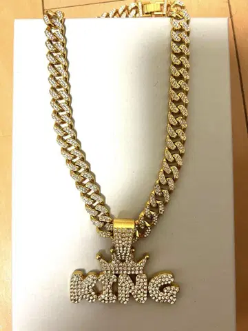 KING 로고 골드 HIPHOP 래퍼 목걸이