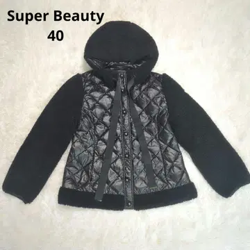 [ 새상품급 ] 슈퍼 뷰티 40 블랙 다운 자켓 후드 부착