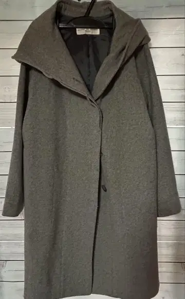 울 코트 / 그레이 / 42 / XL / 후드 부착