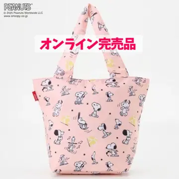 [ 미사용 새상품 ] 스누피 SNOOPY 에코백 75주년 기념 핑크 계열