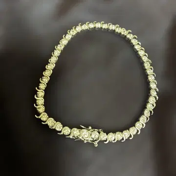 엘레강트 실버 팔찌 화이트 사파이어