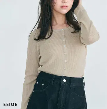 [ 현재 사이트 판매 중 상품 ] 베이스먼트 온라인 시어 가디건 베이지