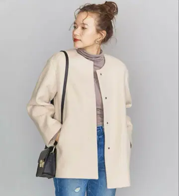 새상품급 BEAUTY&YOUTH 노카라 숏코트