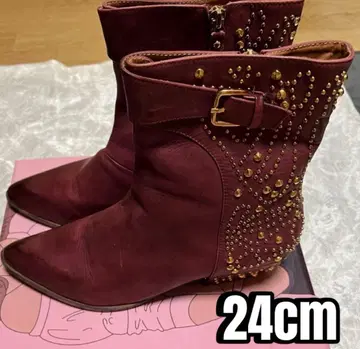 제프리 캠벨 스터드 와인 미들 부츠 24cm