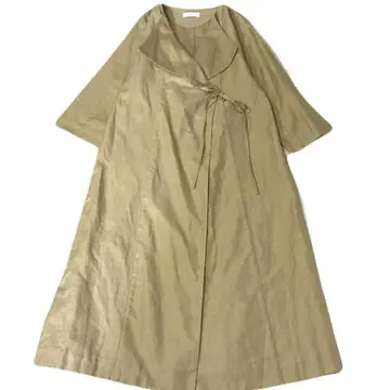 새상품급 kagure 노카라 롱 코트 원피스 베이지