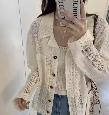 LOW CLASSIC LACE JACKET 레이스 편직 긴팔 셔츠