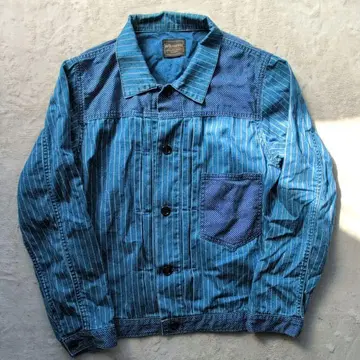 글래드핸드 자켓 1st 타입 워배쉬 절개 M 블루종