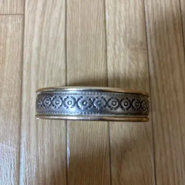 실버 장식적인 오픈 뱅글 약 7.5cm 폭