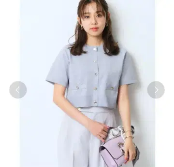 저스길리티 반팔 자켓 라이 라메 가디건