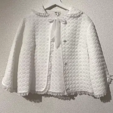 스위스 빈티지 화이트 퀼팅 레이스 가디건