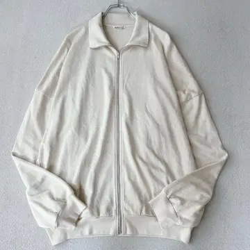 미사용급 AURALEE 23AW SWEAT ZIP BLOUSON 화이트