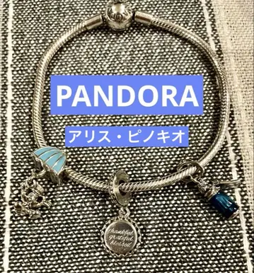 [ 새상품급 ] PANDORA 실버 팔찌 디즈니 앨리스 지니 크리켓