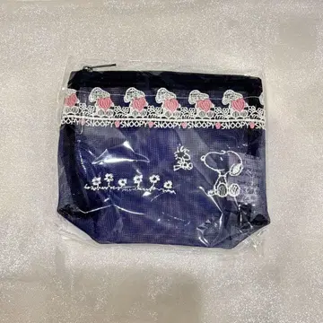 친 레이스 스누피 메쉬 파우치 (네이비) 미사용