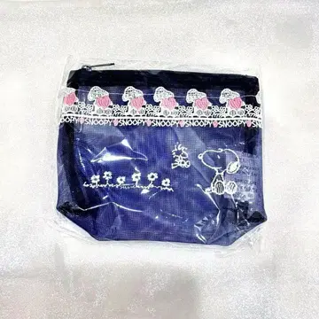 친 레이스 스누피 메쉬 파우치 (네이비) 미사용